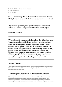 Globalism, Technocracy, Deep State: Analysis of Conspiracy Themes