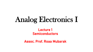 Semiconductor Materials: Analog Electronics Lecture