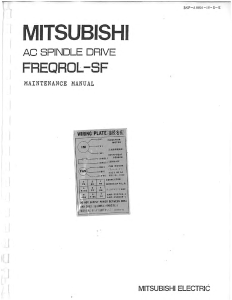 Mitsubishi FREQROL-SF AC Spindle Drive: Maintenance & Troubleshooting Guide