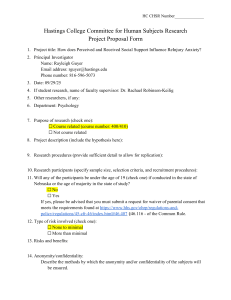 Research Proposal: Social Support & Re-Injury Anxiety