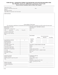 Welding Procedure Qualification Record (PQR) Form