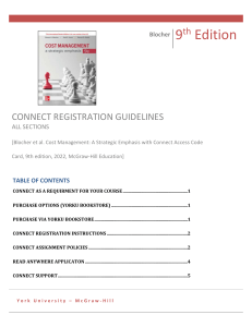 Connect Registration Guide: Cost Management, York University