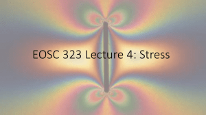 EOSC 323 Lecture 4: Stress in the Lithosphere & Mohr's Circles