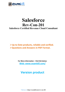 Salesforce Revenue Cloud Consultant Exam Questions (Rev-Con-201)