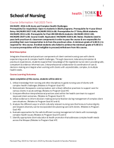 NURS 4526: Acute & Complex Health Challenges - Course Info