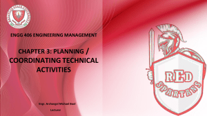 Engineering Management: Planning & Coordinating Technical Activities