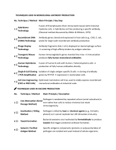 Biotechnology Production Techniques: Antibodies, Vaccines, Tissue Engineering