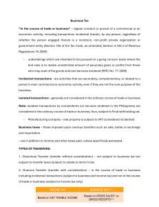 Philippine Business Tax: VAT, OPT, Excise Tax Guide