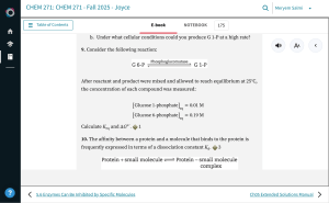 CHEM 271 Biochemistry Solutions Manual: Keq, &Delta;G&deg;, Enzyme Inhibition