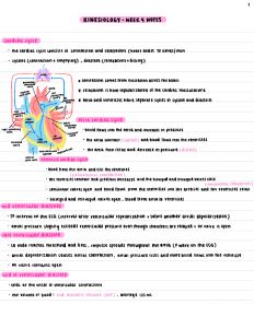 Kinesiology Week 4 Notes: Cardiac Cycle & Vascular Physiology