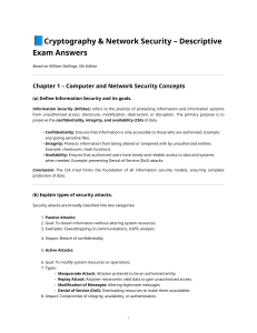 Cryptography & Network Security: Exam Answers & Concepts Guide
