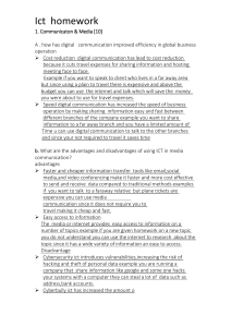ICT Homework: Communication, Media, and Applications