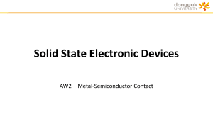 Solid State Electronic Devices: Metal-Semiconductor Contact & Schottky Diode