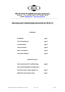 BLR-CX Operating & Commissioning Instruction