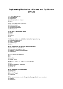 Engineering Mechanics MCQs: Vectors & Equilibrium Questions