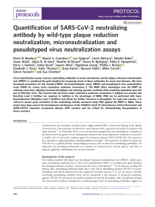 SARS-CoV-2 Neutralizing Antibody Quantification Protocol