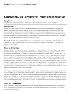 Generation Z Consumers: Trends, Innovation, Convenience & Security