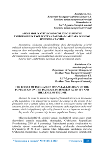 The Effect of Financial Literacy on Business Activity and Income