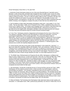 Ernest Hemingway: Early vs. Later Work - Literary Analysis & Evolution