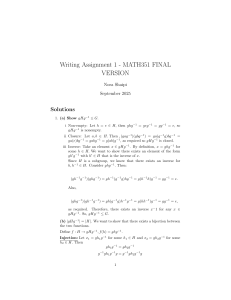 MATH351 Group Theory Assignment Solutions - Subgroups & Cyclic Groups
