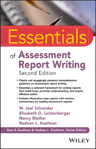 Essentials of Assessment Report Writing, 2nd Ed. - Psychology Guide