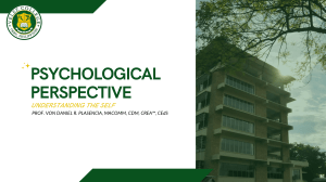 Psychological Perspective: Understanding the Self - Theories & Concepts
