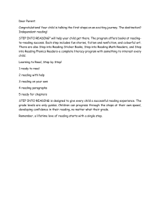 STEP INTO READING Program: A Parent's Guide to Early Literacy Success