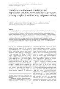Attachment & Disclosure in Dating Couples: A Study