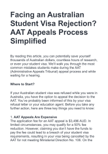 AAT Appeals Process for Australian Student Visa Rejections