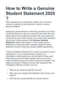 How to Write a Genuine Student Statement for Australian Visa 2025