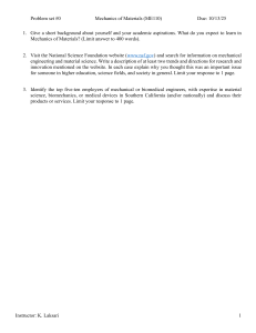 Mechanics of Materials Problem Set #0