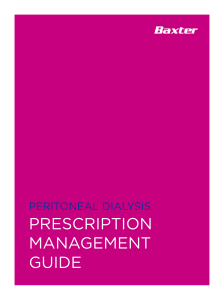 Peritoneal Dialysis Prescription Management Guide | Baxter 2015