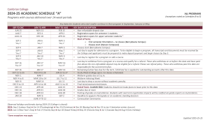 Cambrian College 2024-25 Academic Schedule A | Key Dates