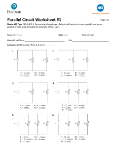 Parallel Circuit Worksheet #1 | Ohm's Law & Electrical Circuits