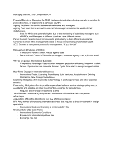 Managing MNCs: US Perspective - Financial Decisions & Structures