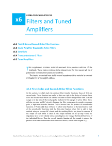 Filters & Tuned Amplifiers: First/Second-Order & Active Circuits