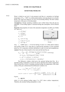 ENME315 Heat Transfer: Chapter 10 Boiling Homework Problems & Solutions