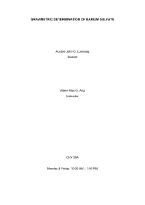 Gravimetric Determination of Barium Sulfate: Lab Report & Analysis