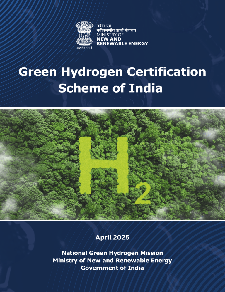 Green Hydrogen Certification Scheme of India