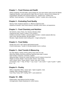 Food Science & Nutrition Study Guide