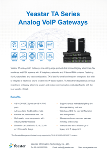 Yeastar TA Series: Analog VoIP Gateways Datasheet