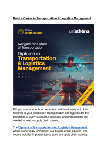 Transportation & Logistics Diploma - Online Course
