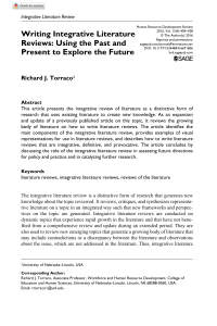 Writing Integrative Literature Reviews: Past, Present, and Future Guide