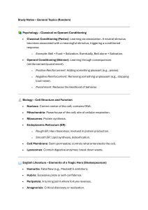 Study Notes: Psychology, Biology, Literature, History, Physics