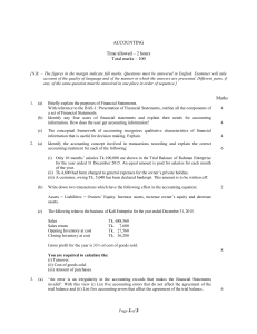 Accounting Exam Paper: Financial Statements, Concepts & Errors