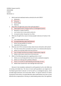 Wolf Conservation & Human Interaction: Worksheet 1.2