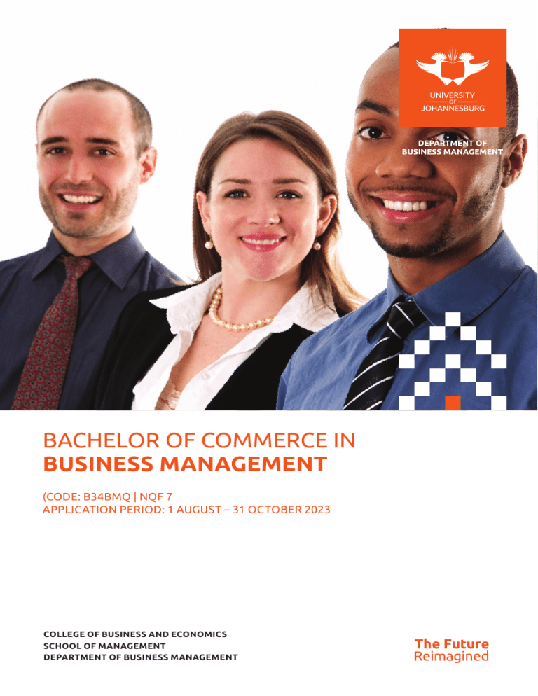 Bachelor of Commerce in Business Management | UJ B34BMQ NQF 7