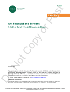 Ant Financial & Tencent: China FinTech Unicorns Case Study