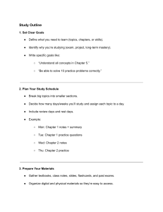 Study Outline: Effective Study Strategies & Techniques