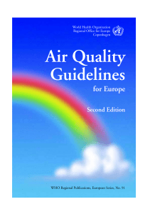 WHO Air Quality Guidelines for Europe: Second Edition | Public Health